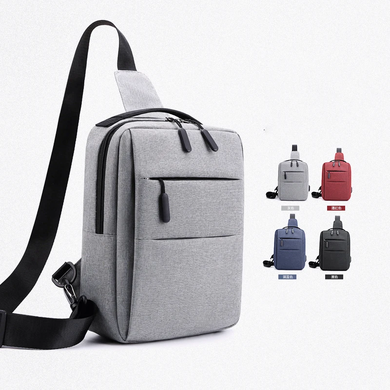 Men's Shoulder Bag USB Charging Sport Sling Bag Anti-theft Crossbody Chest Bag Casual Travel Bag Business Tablet Small Backpacks