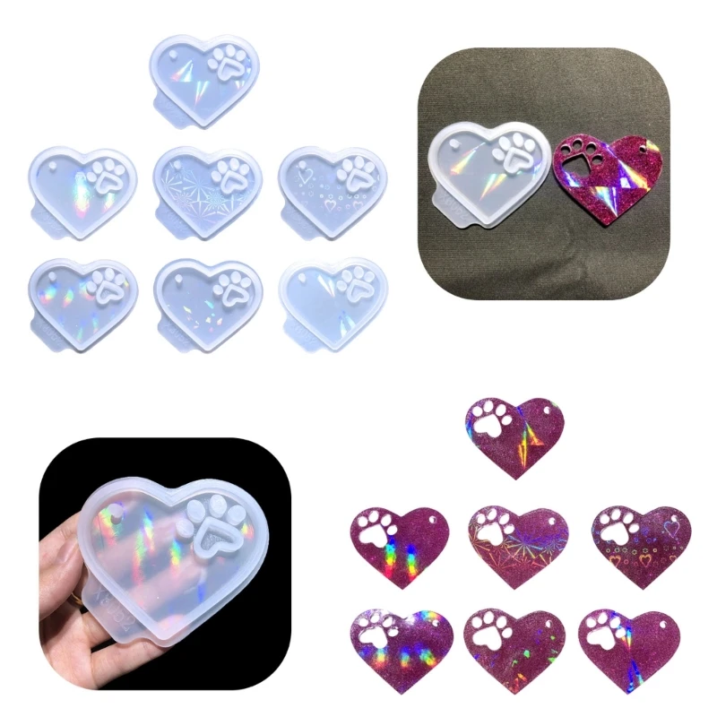 

Light and Shadow Keychain Silicone Mold with Hole Keyring Pendant Handmade Mold