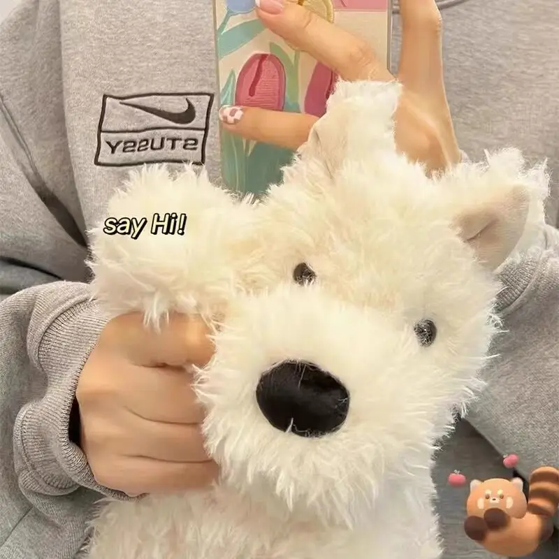 

Супермилая плюшевая кукла West Highland White Terrier, милая Спящая кукла-подушка для щенка, подарок на день рождения