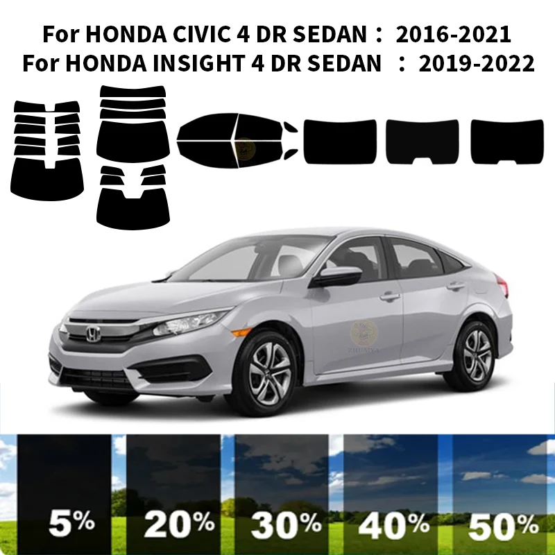 

Нанокерамическая Автомобильная УФ-пленка Precut для окон, автомобильная пленка для окон для HONDA CIVIC 4 DR одна крышка седан 2016-2022