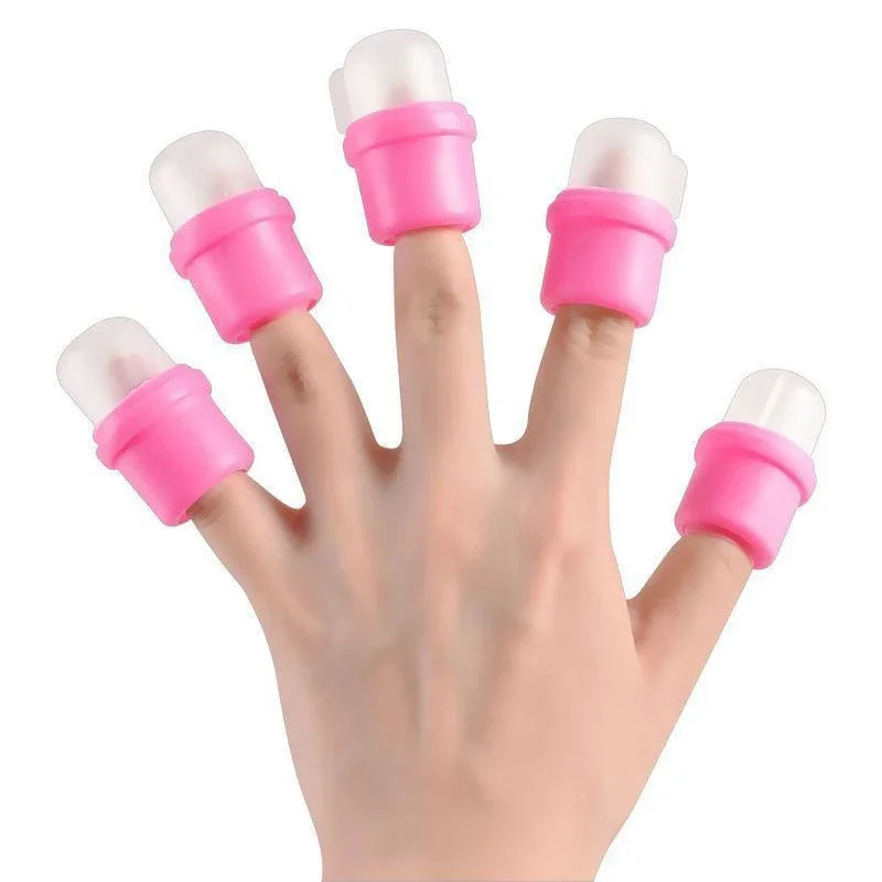

10Pcs/Set Wearable Nail Soak Soakers Polish Remover Plastic Reusable Art Soak Off Caps Nail Oil Removing Tool Nail Supplies