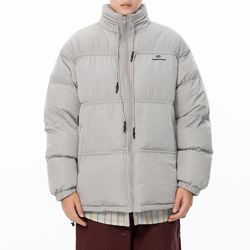 Зимние модные дизайнерские парки на шнурке мужские повседневные однотонные