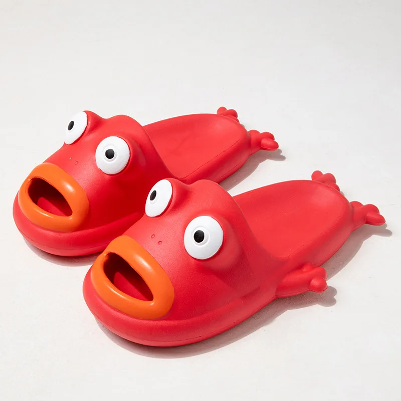 2023 New Cute Frog Slippers Female Male Summer Cartoon Shoes Couple Funny Indoor Bathroom Outdoor Slides Women Platform Footwear