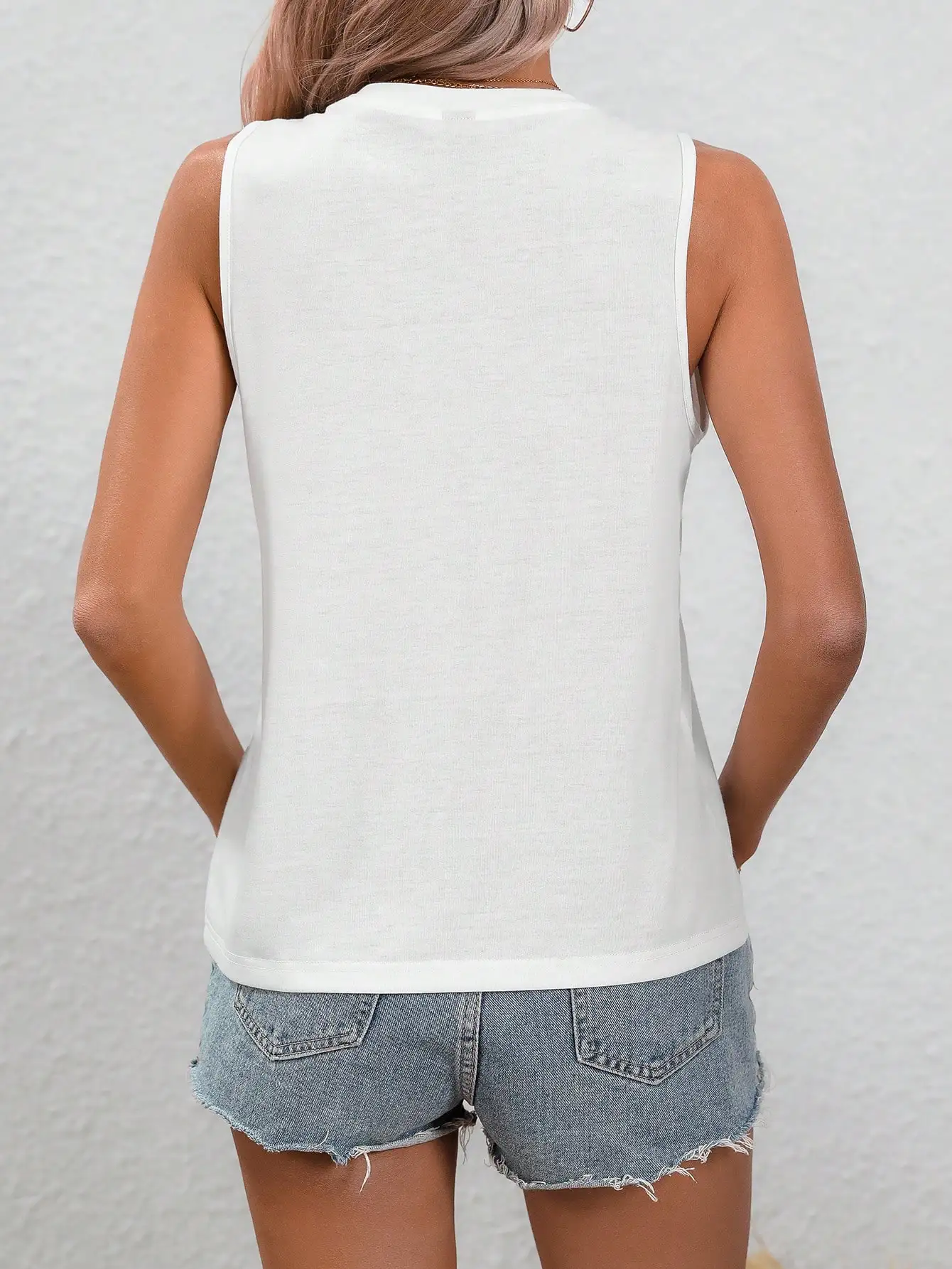 Женский однотонный Повседневный жилет в стиле ретро белый мягкий и дышащий Топ