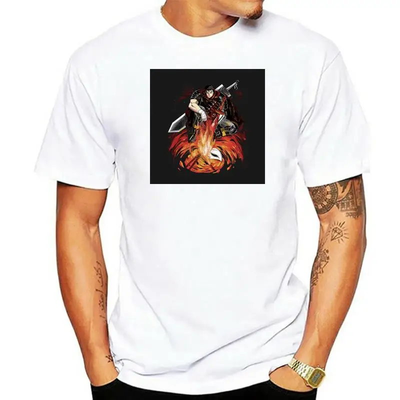 

Cool Berserk Guts T Shirt Men Soft Cotton Anime Gatsu Tees Short Sleeved O-neck TShirt Casual Manga T Shirt Large Size