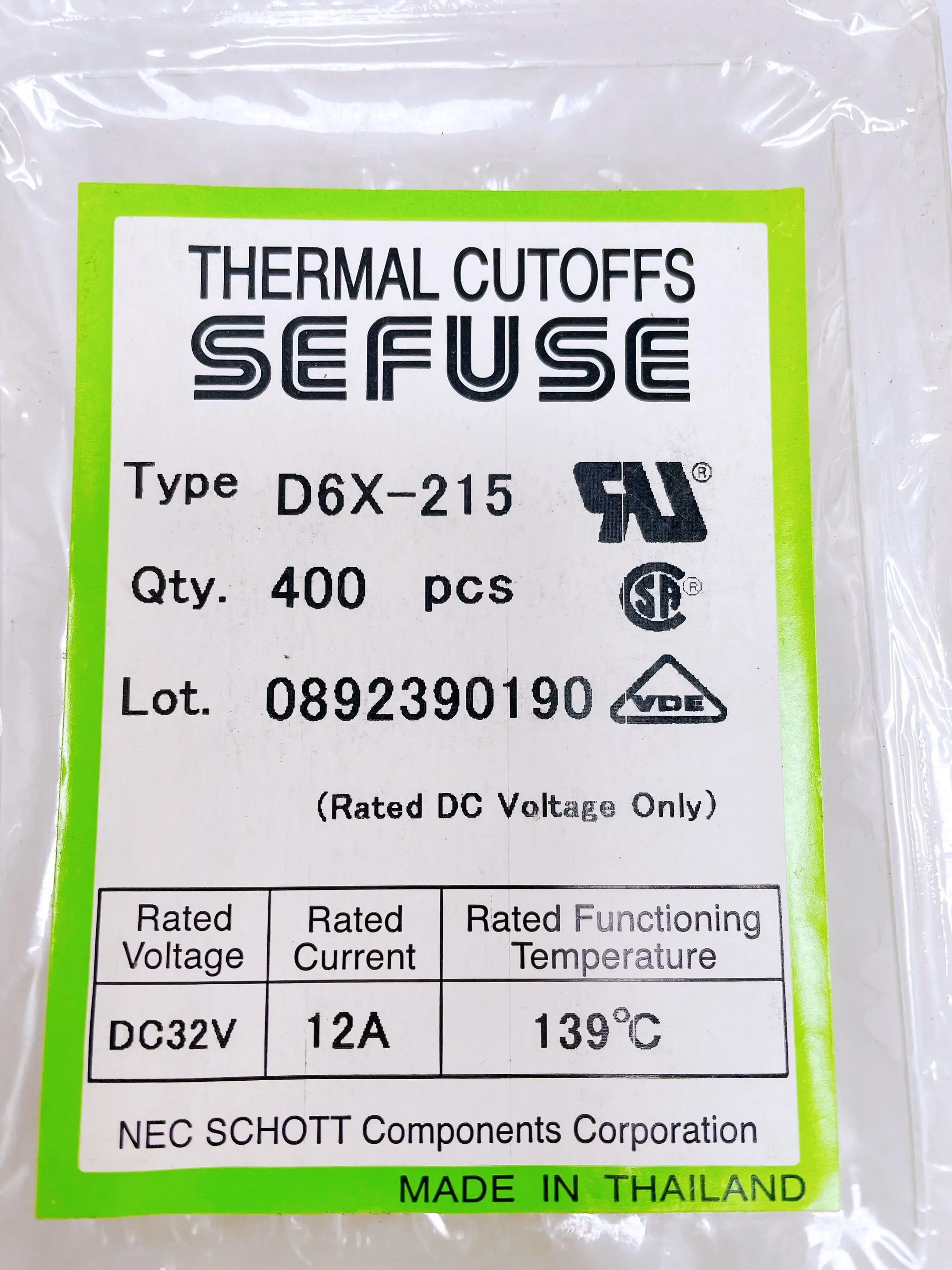 20 шт./партия литиевые аккумуляторные предохранители