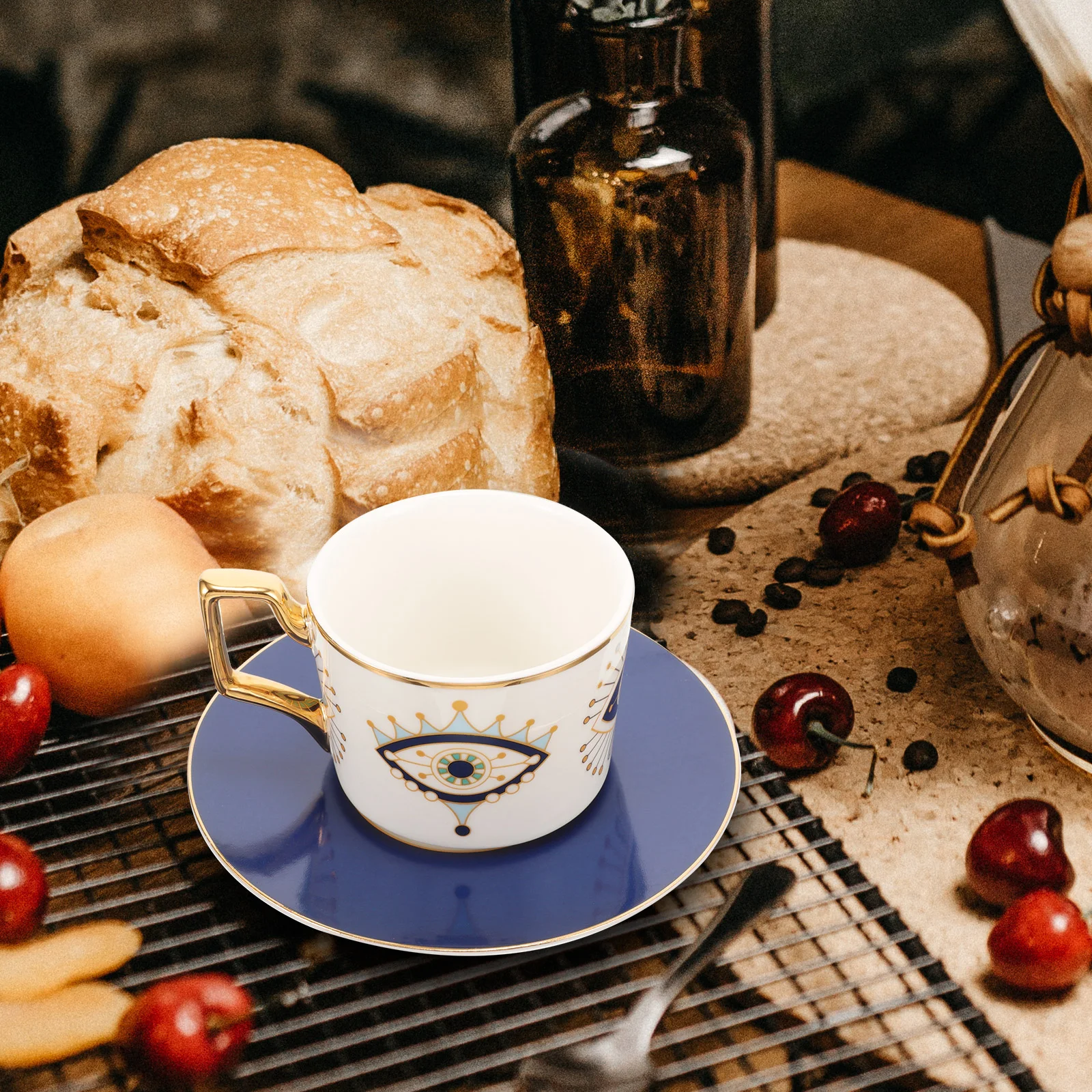 

Украшение из Турции, кружка с дьявольским глазом, ретро кружка для воды, большие кофейные кружки, украшение, керамический винтажный чайный узор