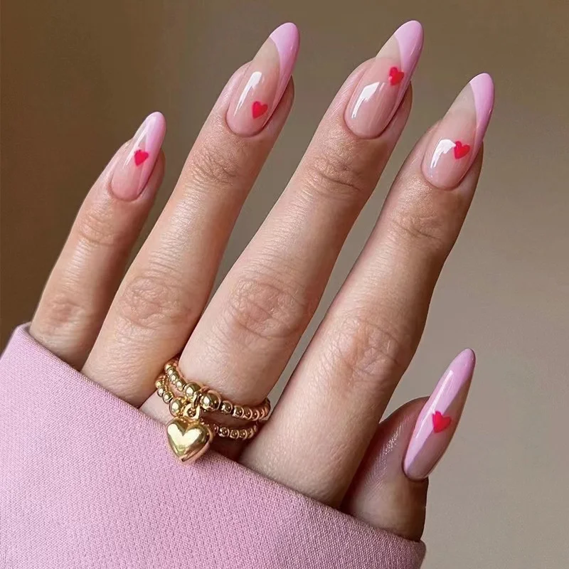 

24Pcs/Set Classical Fashion French Short Fake Nails Detachable Wearable Press On Full Artifical Nails False Nails Basic Tools