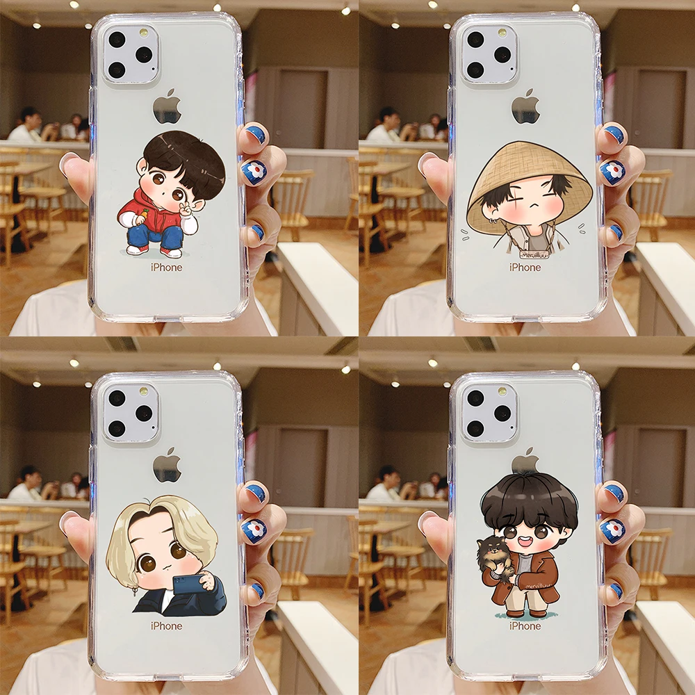 

Agust D suga king cute kpop cartoon For iPhone 13 12 11 Pro MAX 12 Mini 5 6 6S 7 8 SE Plus X XS XR phone Case coque funda etui