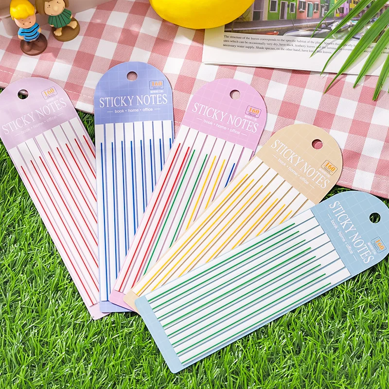 

25Sheets Memo index Transparent Sticky color Stickers Notes thin long strips diy highlighting Fluorescent Scrapbook 20*6CM