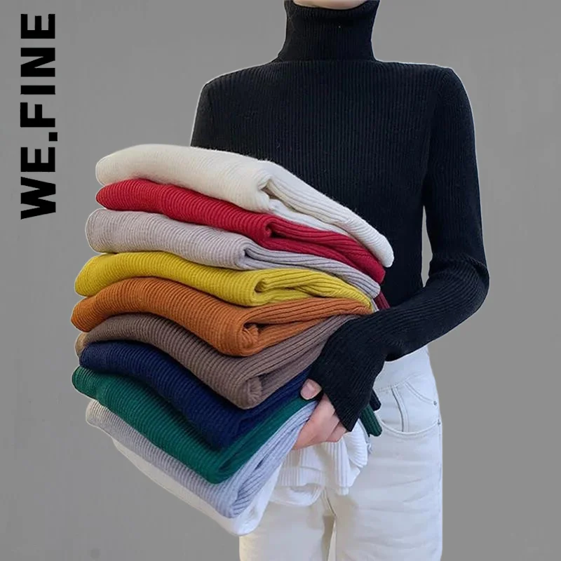 

We.Fine Knitted Women Sweater Fashion Streetwear Slim Soft Top Women Elegant Girl Women's Sweater Popular Basic Women's Clothing