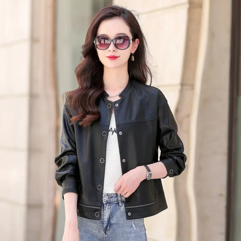 

Женская кожаная куртка, 2023 натуральное пальто для женщин