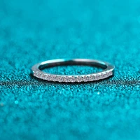 real moissanite row rings bands for women 100 925 sterling silver sparkling wedding engagement fine jewelry valentine gifts