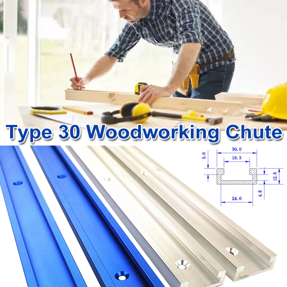 

300/400/500/600MM Woodworking Chute Rail T-track T-slot Miter Track Jig T Screw Fixture Slot Table Saw Router Table DIY Tools