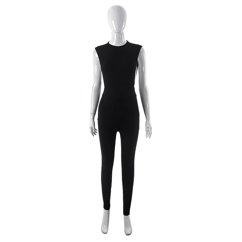 LEOSD Womens Overalls Elegant  Long Jumpsuits Solid Sexy Bodycon Sleeveless Women's Summer Sports Fitness Overalls Jumpsuit