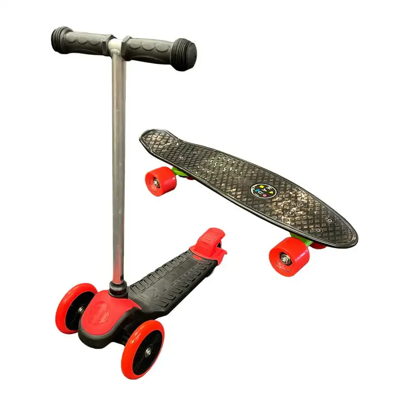

Black and Sharkman 22" Mini Scooter and 22" Cruiser Skateboard, 60mm Wheels