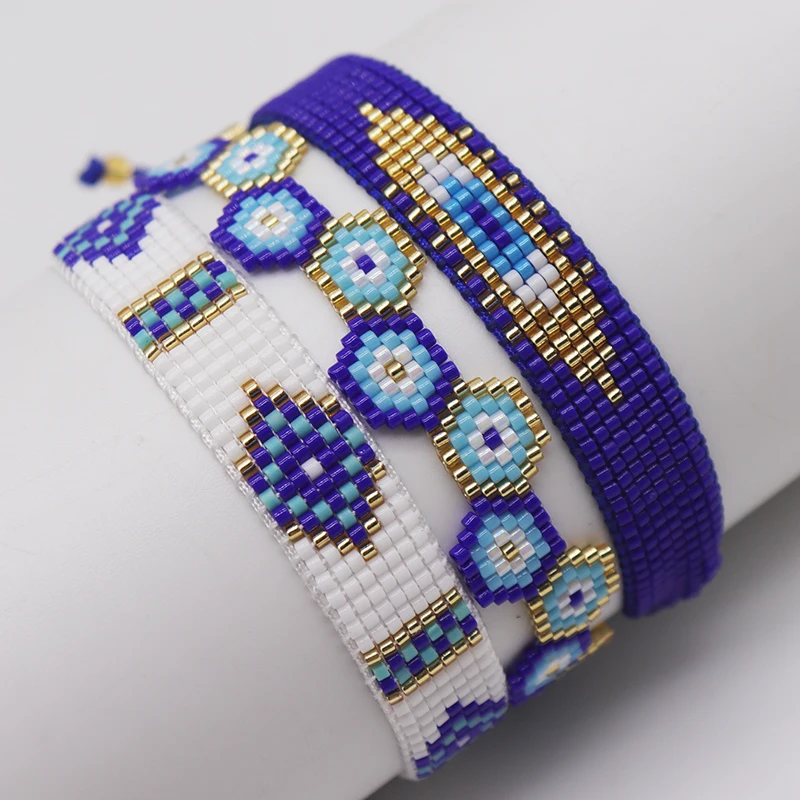 Браслет ZHONGVI Miyuki для женщин Геометрические Квадратные браслеты девочек богемные