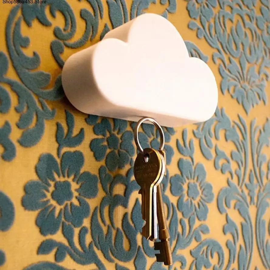 

Creative Novelty Home Storage Holder White Cloud Shape Magnetic Magnets Key Holder Levert shelves for wall