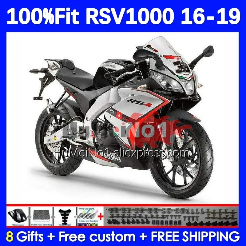 

Injection Body For Aprilia RSV 1000 R RR 1000R 140No.30 RSV1000 16 17 18 19 RSV1000RR 2016 2017 2018 2019 Fairings red silvery