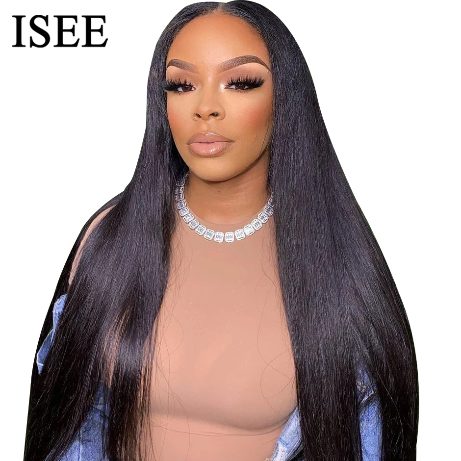 

ISEE HAIR Wig Malaysian Straight Wig 13x4 Lace Frontal Human Hair Wigs Transparent Lace Frontal Wig Human Hair Wigs For Woman