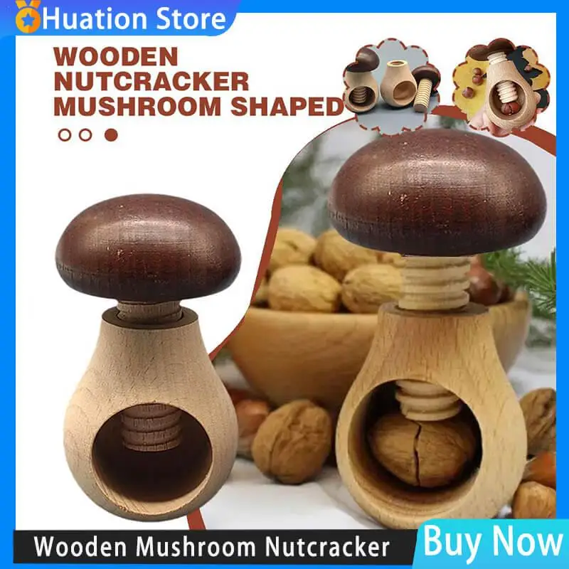 

Креативный деревянный гайковёр в форме гриба, натуральный с механическим винтом, Буковый полезный гайковёр с резьбой, твердый винт
