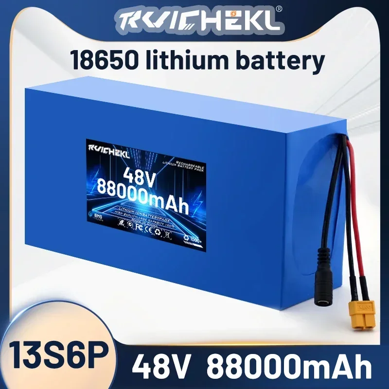 Новый аккумулятор 48 В 88ah 13s6p с эпоксидной платой литиевый BMS + зарядное устройство