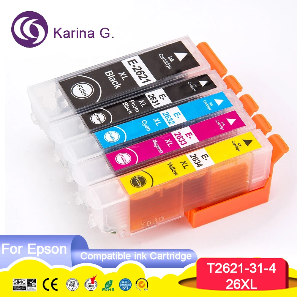

Чернильные картриджи совместимы с T2621, T2631, 26XL, для принтера Epson expressions XP 700, 710, 720, 610, 520, 610, 510, 605, 820