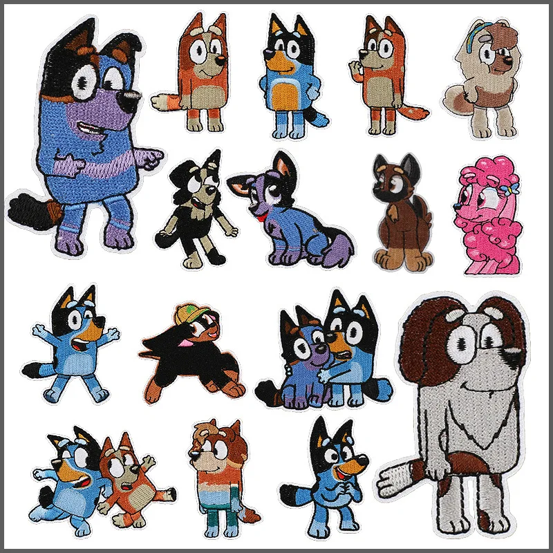 

Bluey Playtime Patch Iron on Embroidered Patches for Clothing Patches on Clothes Bluey Bingo Hippie Patch for Clothes Stickers