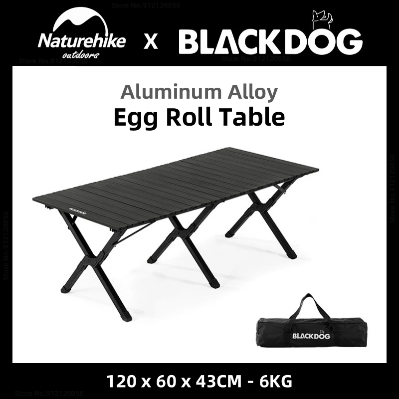 

Naturehike-Blackdog Outdoor Aluminum Alloy Egg Roll Table Portable Camping Table Ultralight Outdoor Camp Furniture Folding Table