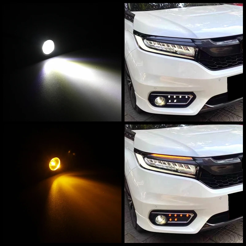 Tak Wai Lee 8\10\12 Pcs LED Car Styling Eagle Eye Daytime Running External Fog Light DRL White/Yellow Turn Signal Steering Lamp images - 6