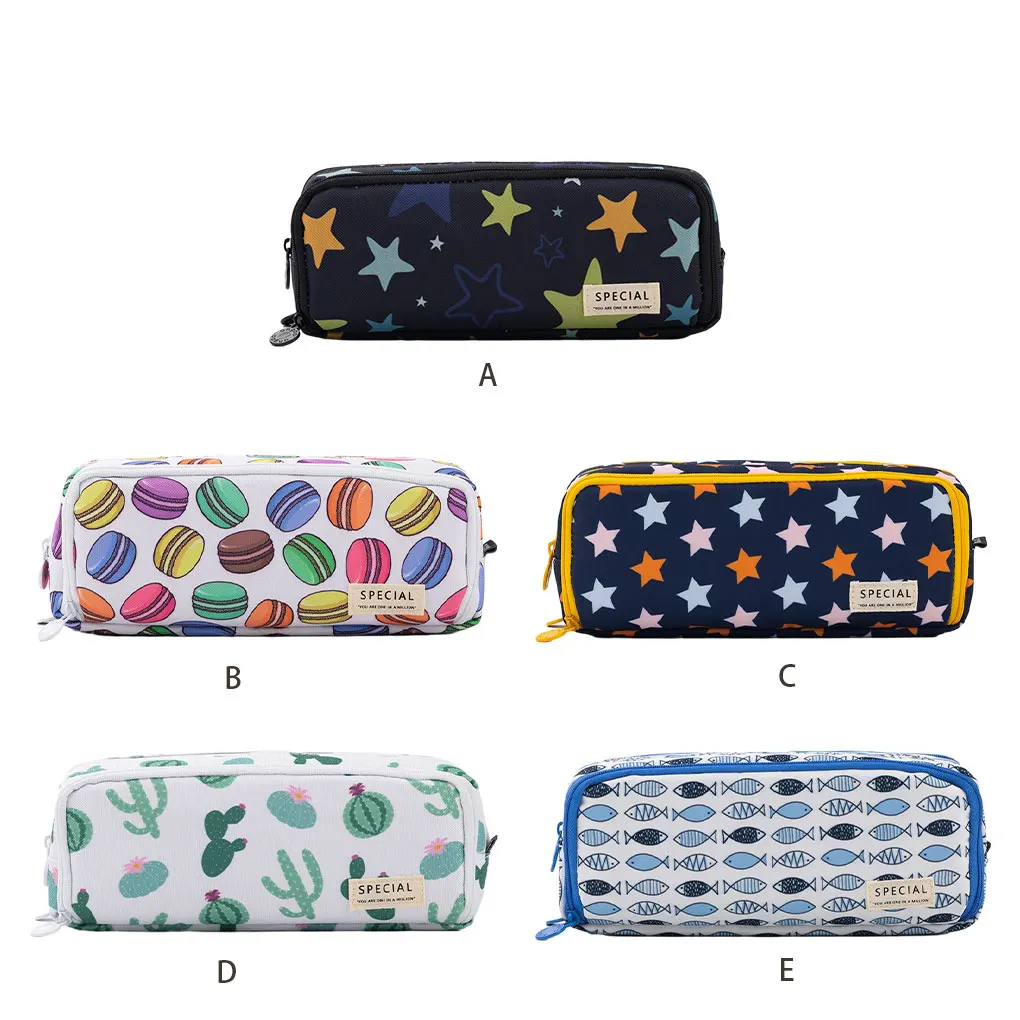 

Легкий доступ Карандаш Чехол для карандашей ластики линейки-Большой открывающийся долговечный подарок полиэстер многократный узор большой емкости