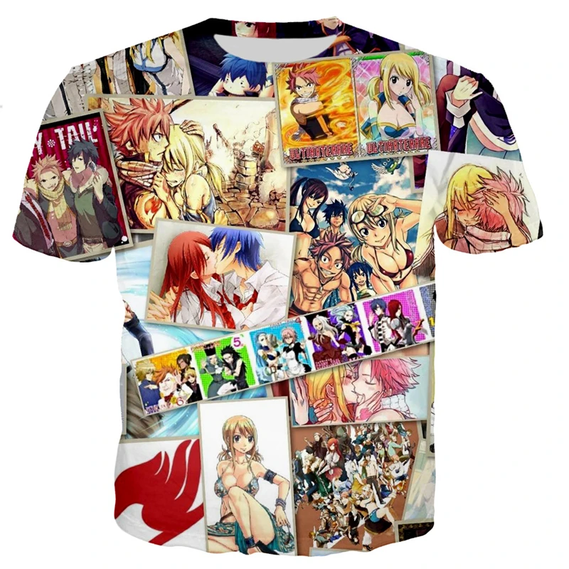 

Футболка Мужская/женская летняя, модная крутая Повседневная рубашка с рисунком Феи хвоста, с рисунком аниме, лето