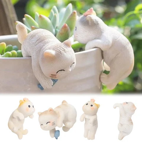 Смоляные фигурки кошек для цветов