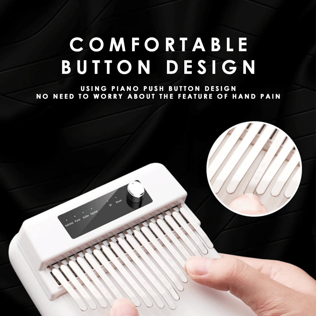 Mugig Pink Color Smart Electric Kalimba 17 Keys Thumb Piano 4 Kinds Of Timbre W/ Bluetooth Connetion Really Full Bright Sound