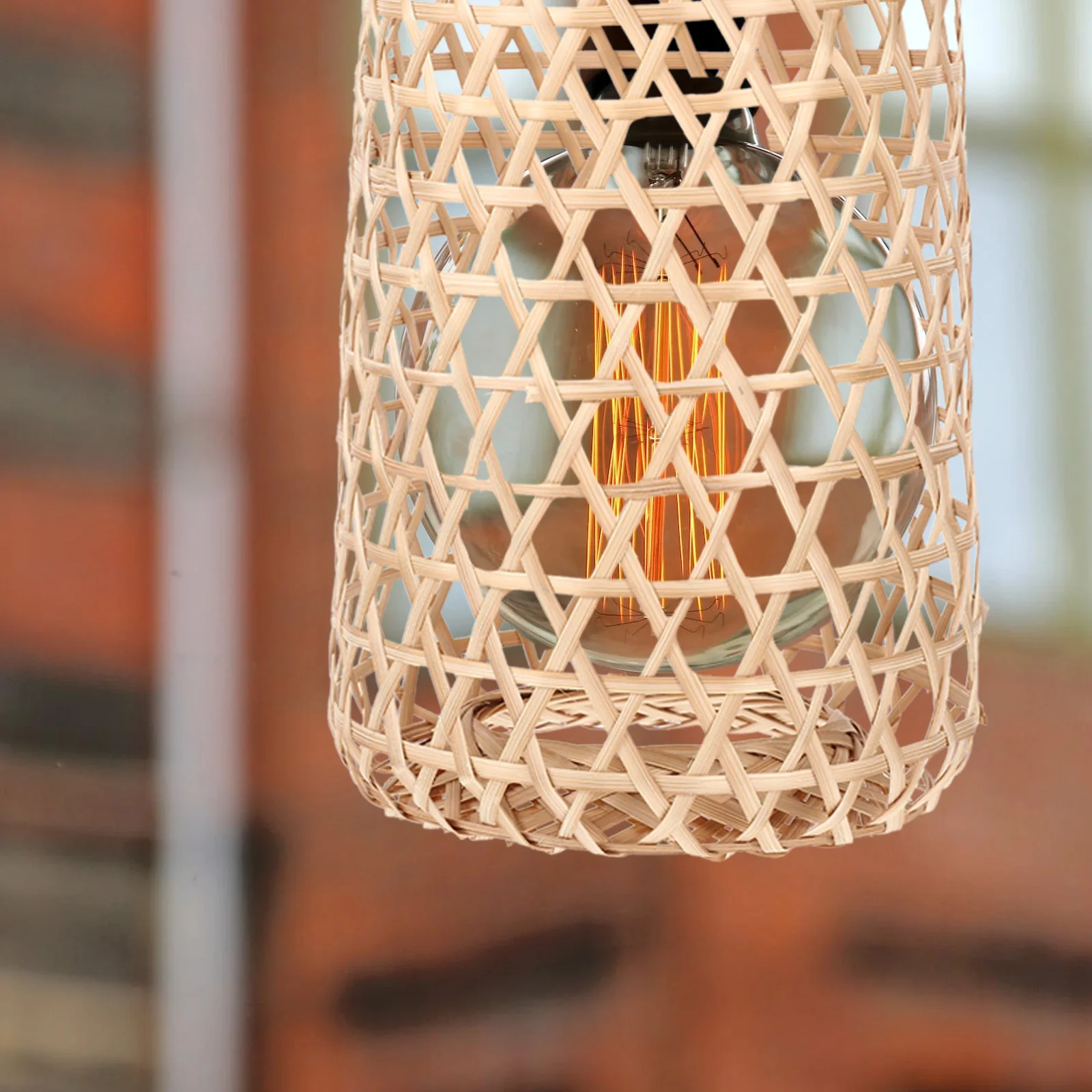 

Shade Lamp Light Rattan Wicker Shades Woven Ceiling Cover Pendant Chandelier Lampshade Wall Drum Table Hanging Sconce Bulb