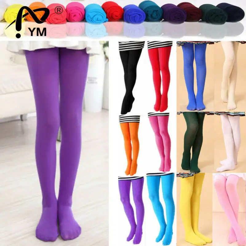

New Girls Kids Tights Opaque Pantyhose Hosiery Ballet Dance Tight Candy Colors 1Pair Lovely Baby Girl Stocking