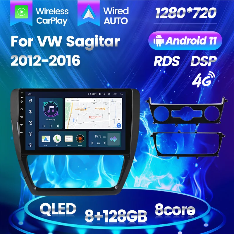 Восьмиядерный Android 11 блок для Volkswagen VW Sagitar Jetta Bora 2011-2018 HD 1024*600 GPS Авторадио rds dvd
