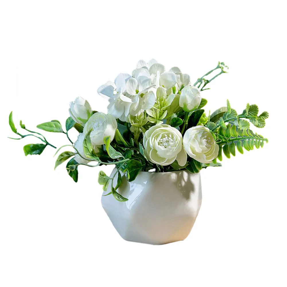 

Potted Bonsai Fake Plants Artificial Geometric Simulation Flower For Home Wedding Garden Party Decoration Flower Arrangement