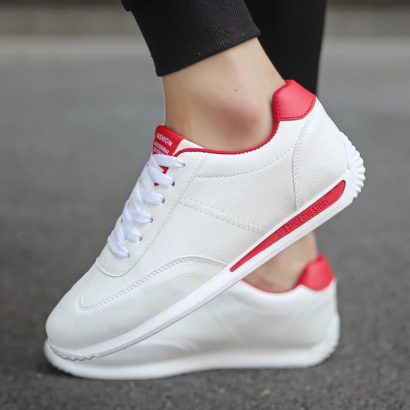 White Leather Sneakers man Sport Vulcanized Shoes Men Comforthable Spring Sneakers Mens Casual Shoes Fashion School Tennis