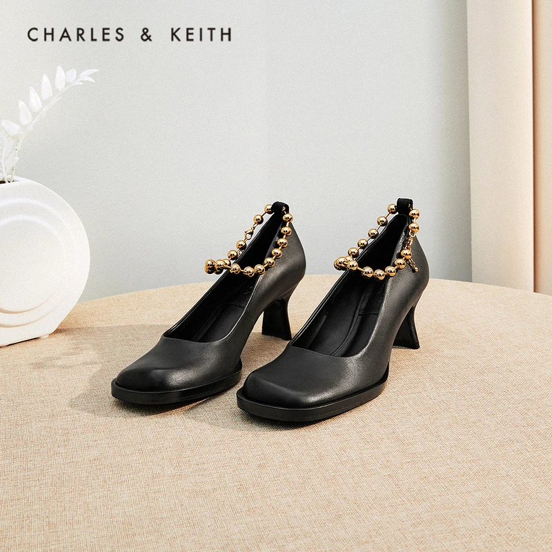 

CHARLES＆KEITH New Arrival for Autumn 2022 SL1-60280416 women's metal chain square toe high heels