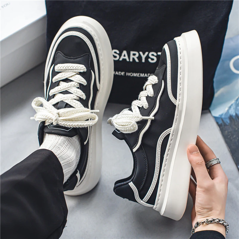 

Sneakers Men 2023 Spring Flat Bottom Lace Up Breathable Casual Outdoor Anti Slip Comfortable Fashion Versatile Trend Men's Shoes