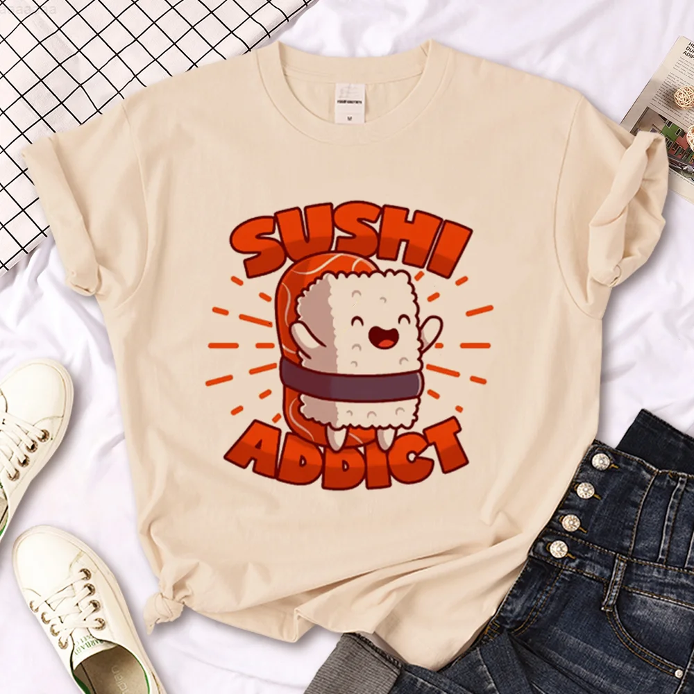 

Sushi Shirt t-shirts women streetwear harajuku Tee female comic streetwear manga clothes