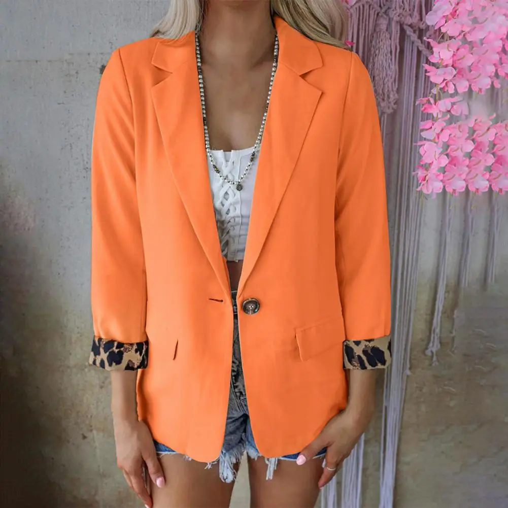 

Stylish Suit Jacket Loose Non-shrink Women Solid Color Autumn Winter Work Suit Jacket Women Office Coat Office Blazer