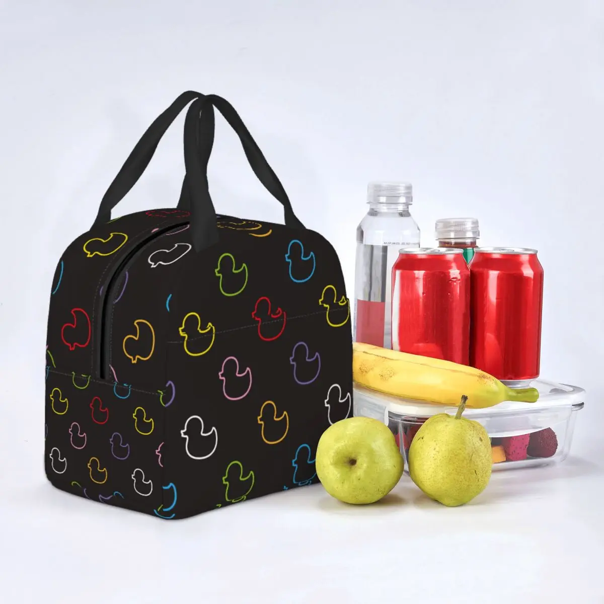 Lunch Bags for Men Women Duck Thermal Cooler Bag Portable Picnic Animal Canvas Lunch Box Handbags