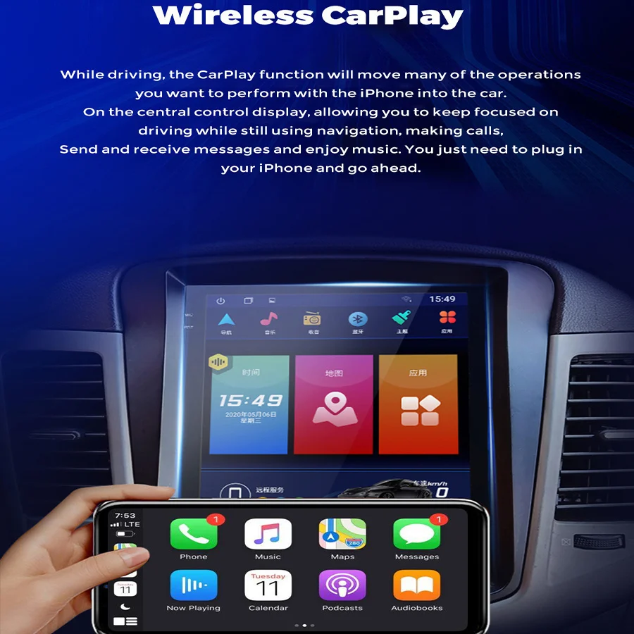 Автомагнитола 2DIN для Haval H9 стерео-система на Android с GPS Wi-Fi 4G видеоплеером Carplay -