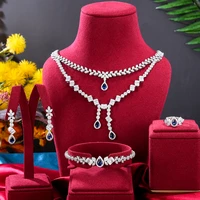 missvikki new 4pcs shiny luxury necklace bangle earrings ring jewelry set brides wedding jewellery full cz charm high quality