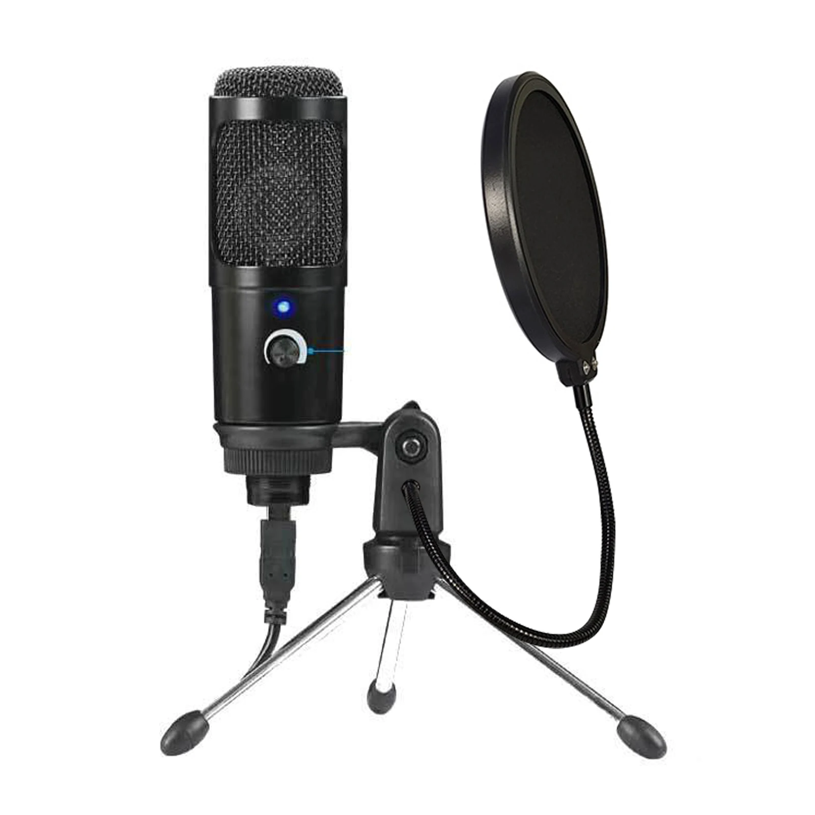 

USB Microphone Desktop Recording Computer Mic Adjustable Angle For Gaming Clear Sound Live Broadcast Business Conference Singing