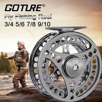 goture fishing accessories wt fly fishing reel large arbor silver aluminum fly reel with spool for stream fishing rod tool