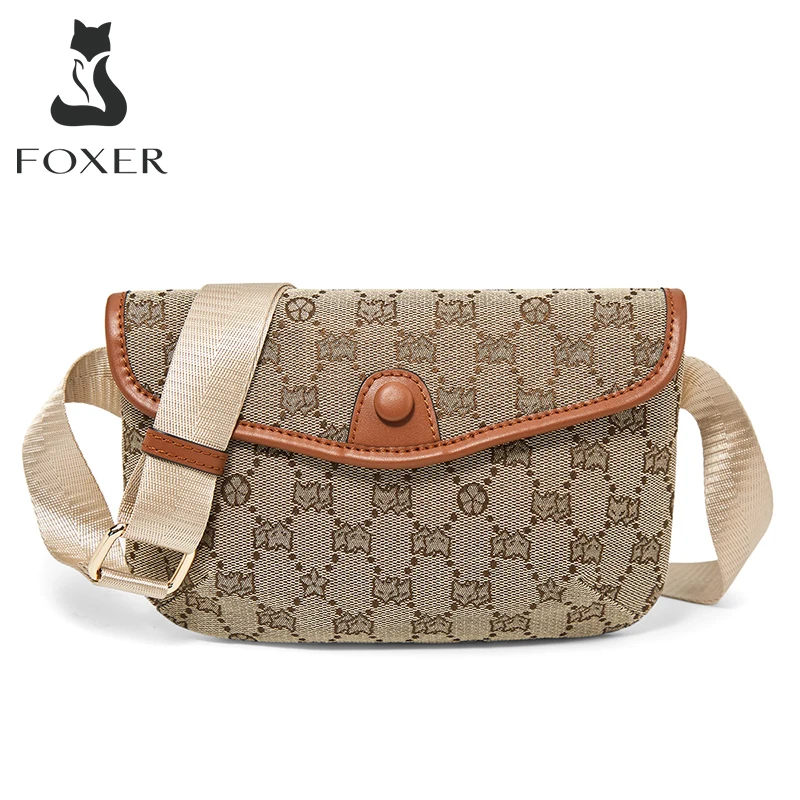 

Новая стильная маленькая сумка FOXER из искусственной кожи для девочек, винтажная женская сумка через плечо с широким ремешком, женская сумка-мессенджер с животным принтом