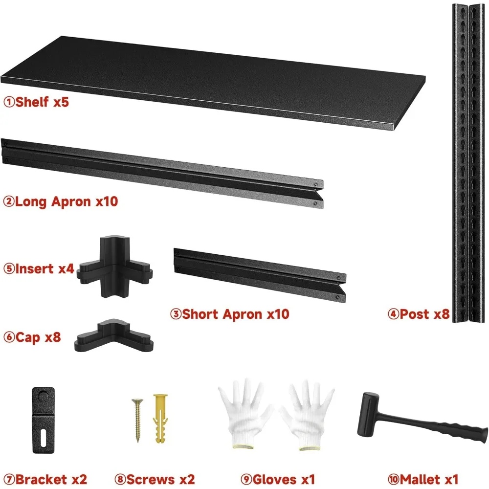 2 упаковки гаражных стеллажей высотой 72 дюйма X 36 дюймов 16 5-ярусные промышленные